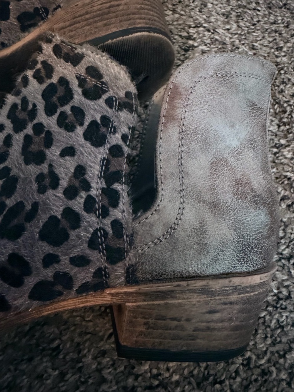 ROPER Leopard Print Ankle Bootie in Grey and Brown - Picture 11 of 12